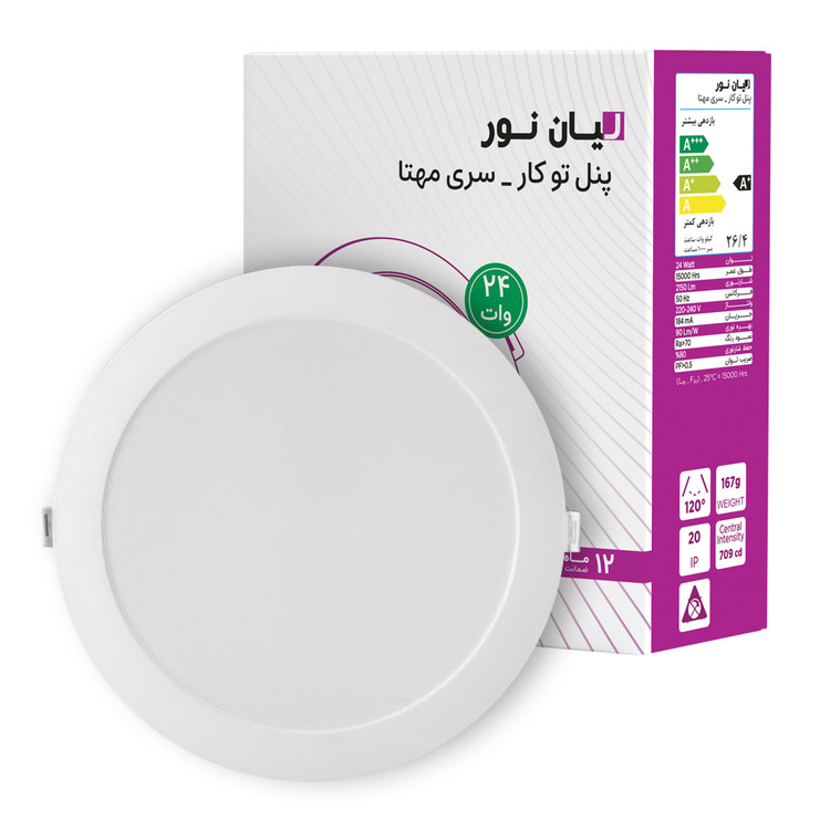 پنل بک لایت 24 وات مهتا لیان نور